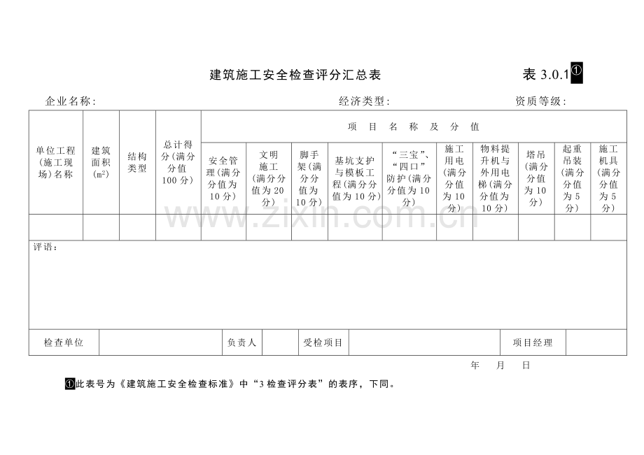 建筑施工安全检查评分汇总表.doc_第1页