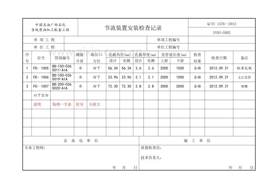 仪表工程资料表格内容填写样板.doc_第3页