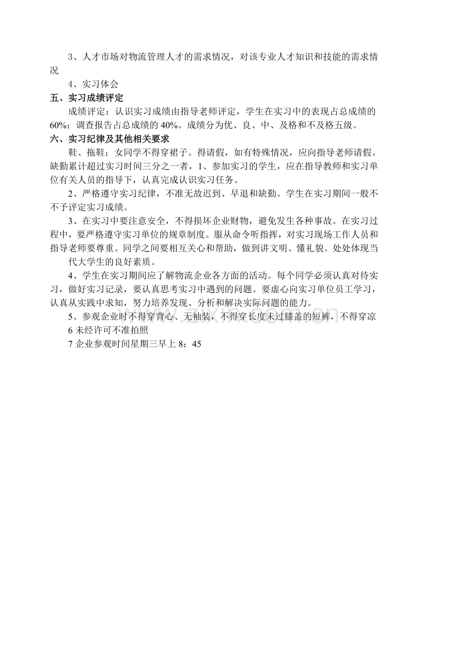 物流管理专业认识实习指导书.doc_第2页