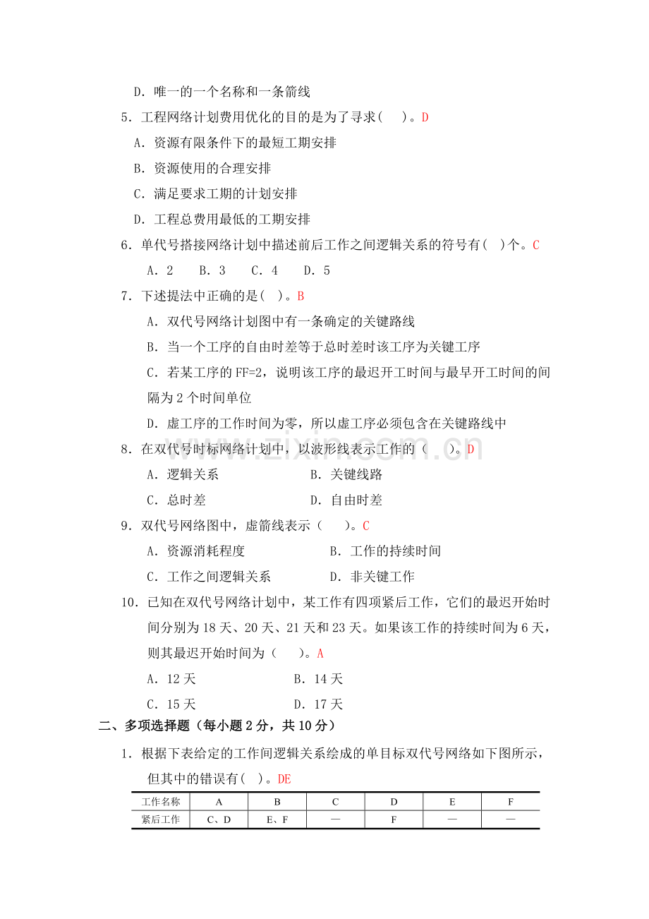 广播电视大学形成性考核-建筑工程项目管理作业3答案.doc_第2页