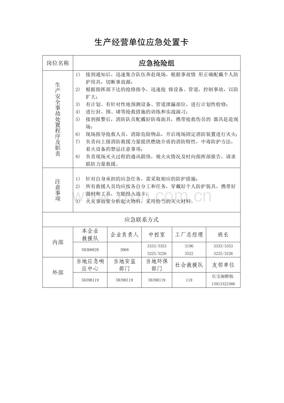 应急组织机构应急处置卡.doc_第3页