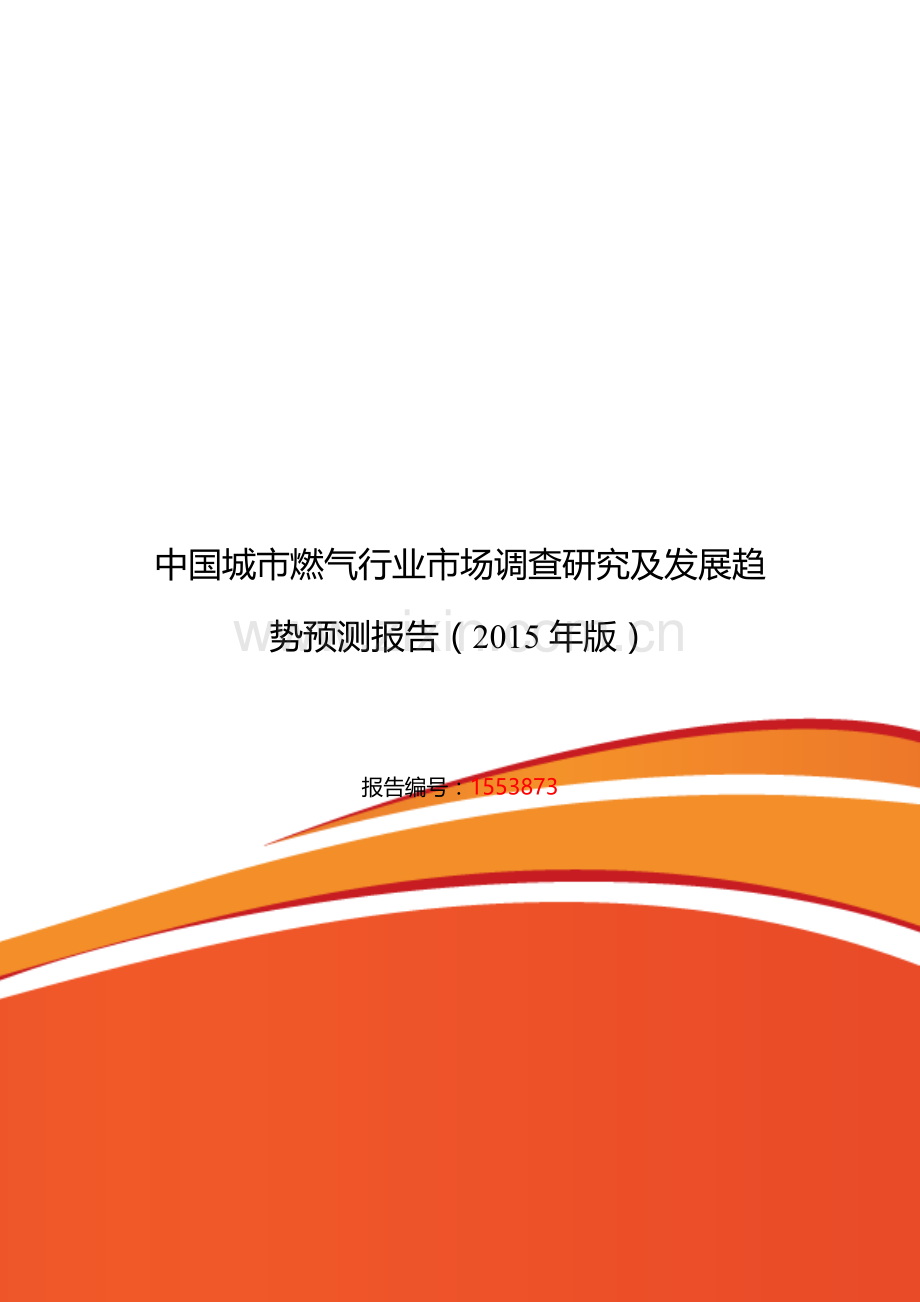 城市燃气发展现状及市场前景分析报告.doc_第1页