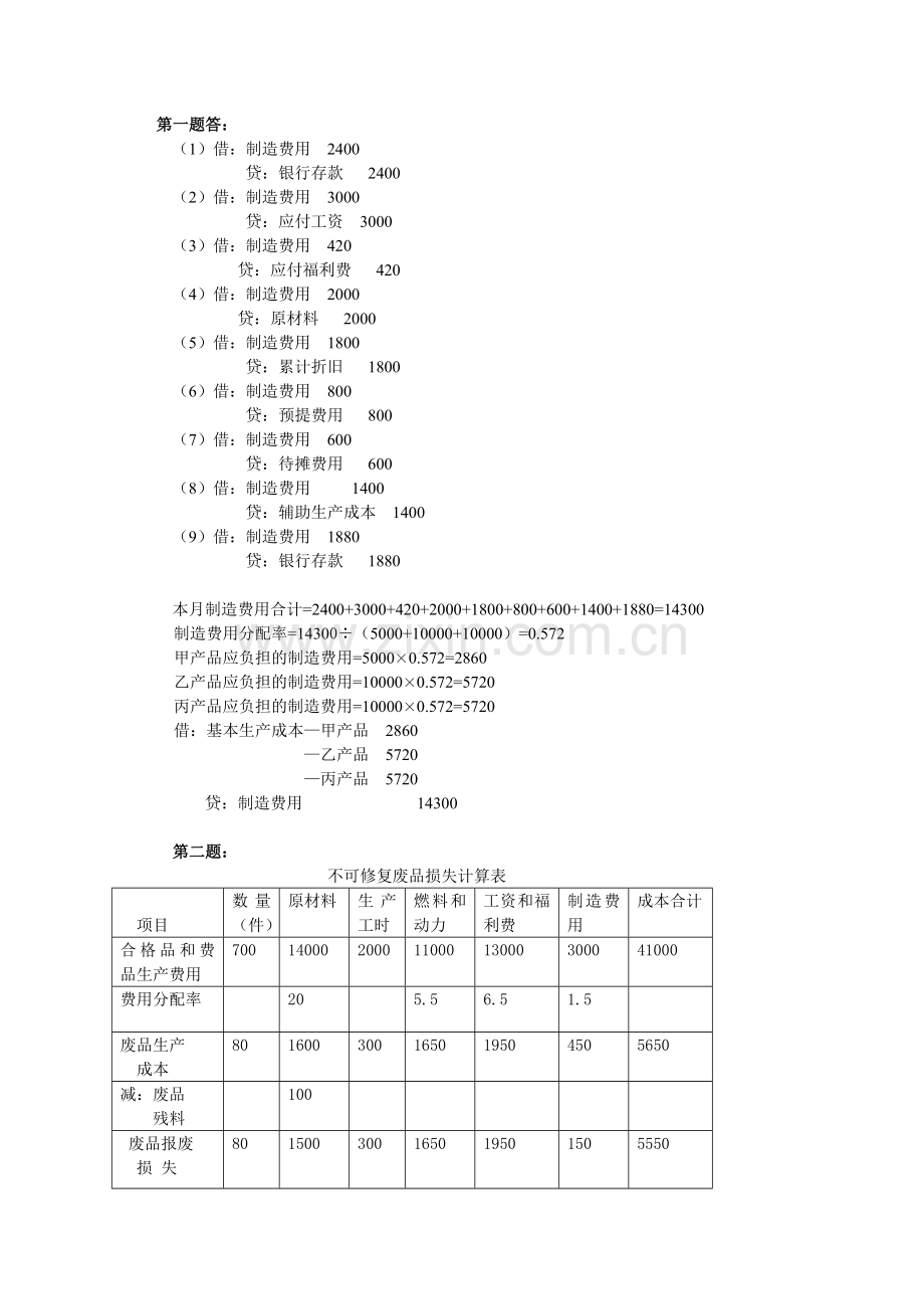 成本会计课程第2次网上形成性考核任务.doc_第3页