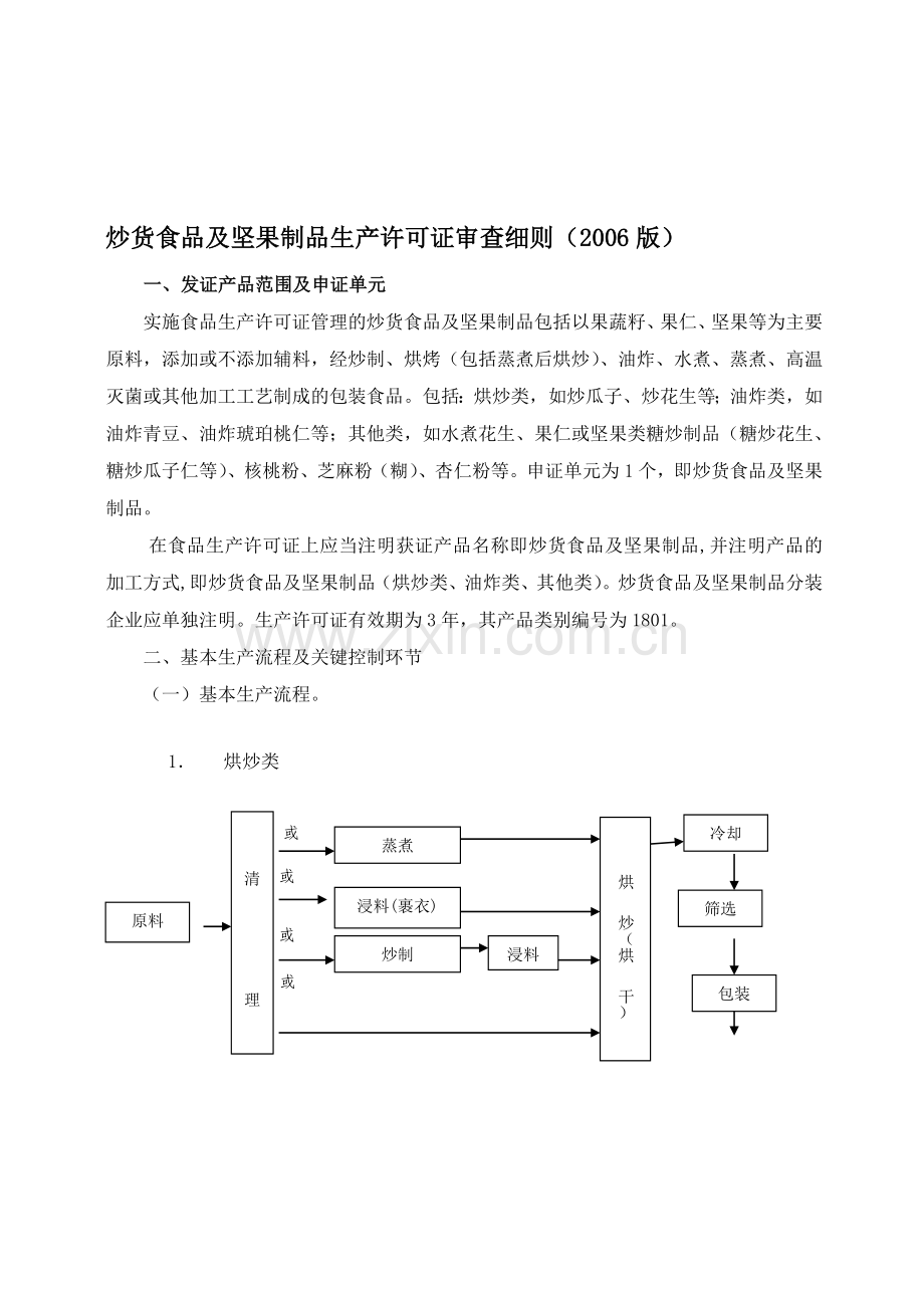 炒货食品及坚果制品生产许可证审查细则.doc_第1页