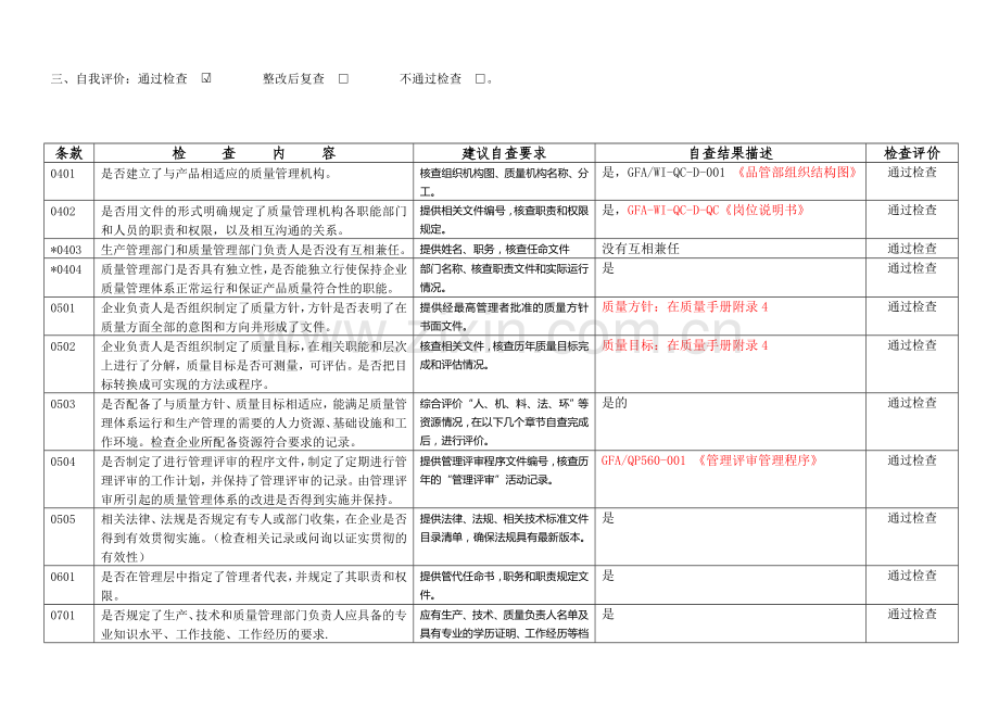 无菌医疗器械生产质量体系考核自查表(2011下半年度厦门).doc_第3页