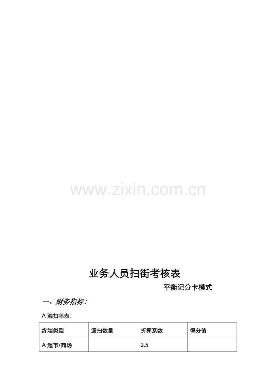 上海砺剑--业务人员扫街考核表.doc_第1页