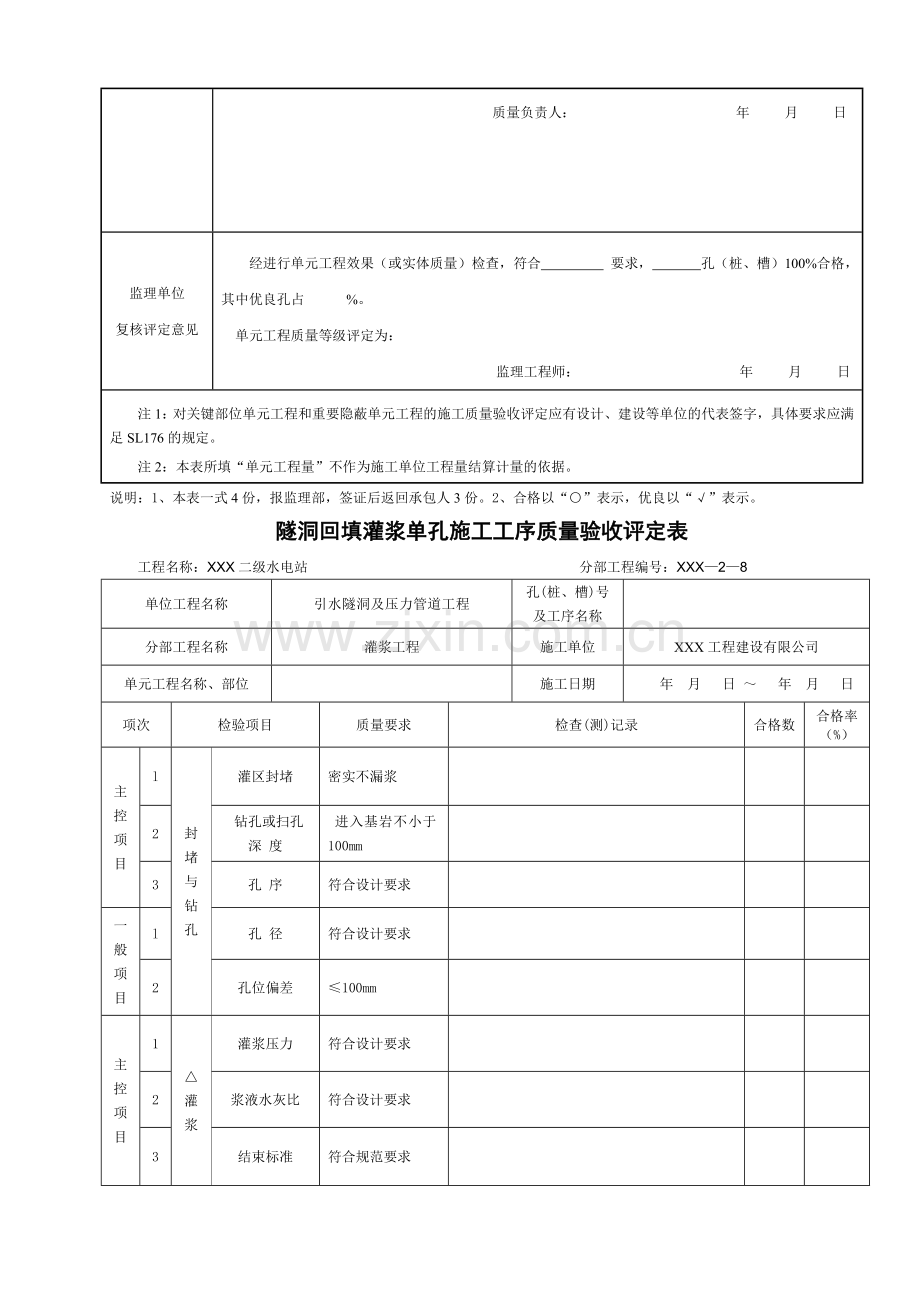 回填灌浆单元工程施工质量验收评定表.doc_第2页