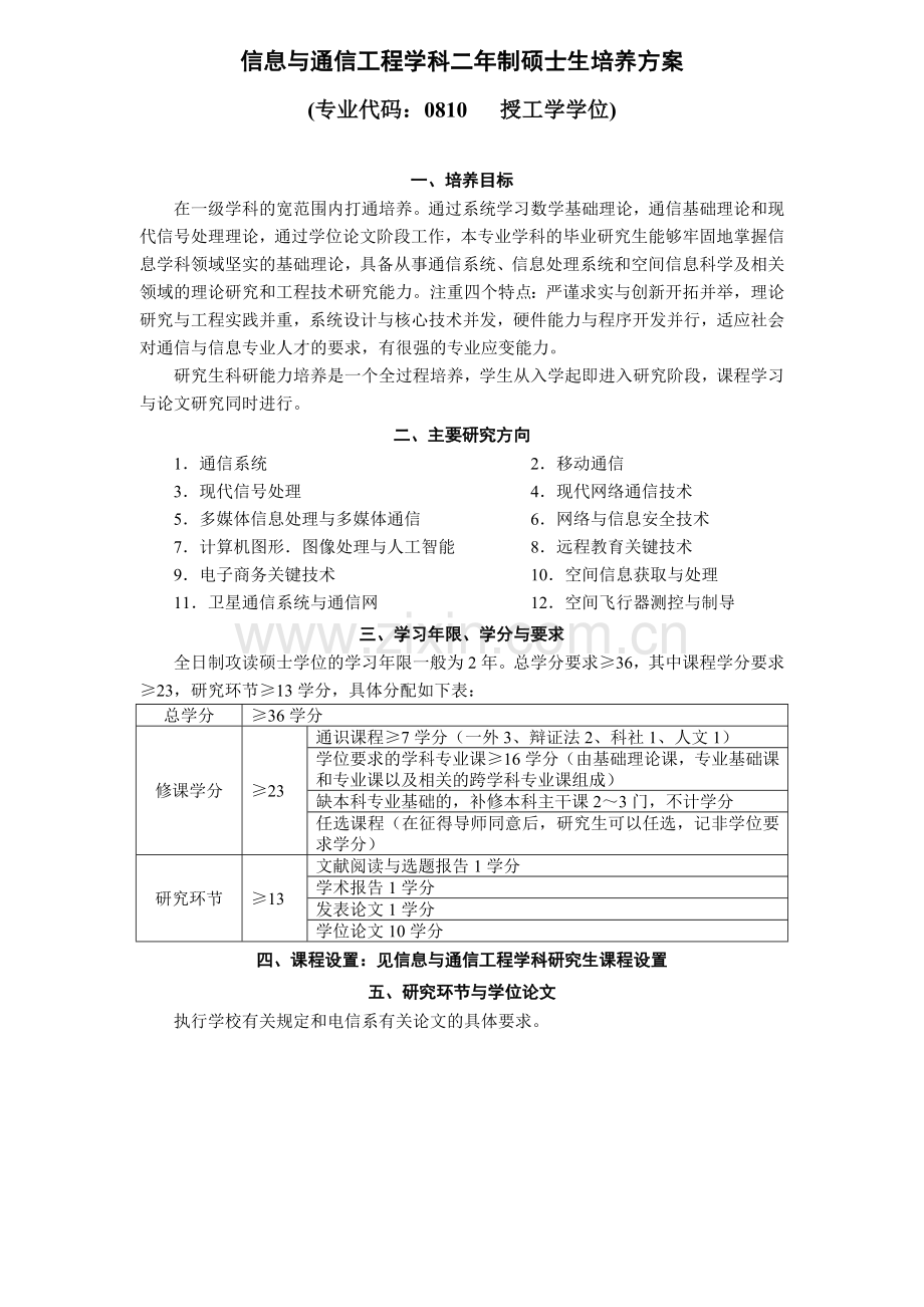 信息与通信工程学科博士研究生培养方案.doc_第3页