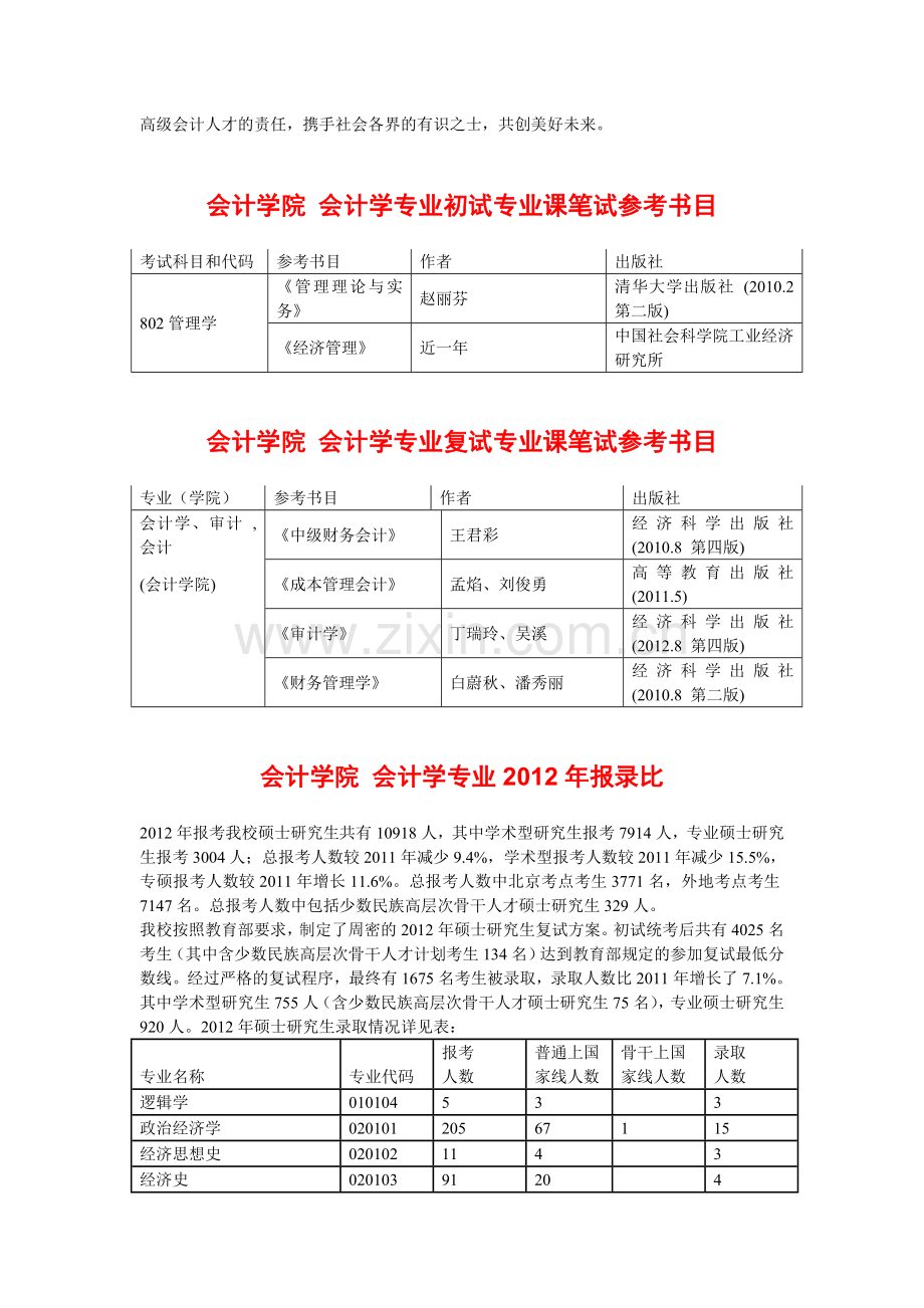 中央财经大学会计学考研-招生人数-参考书-报录比-复试分数线-考研真题-考研经验-招生简章.doc_第3页