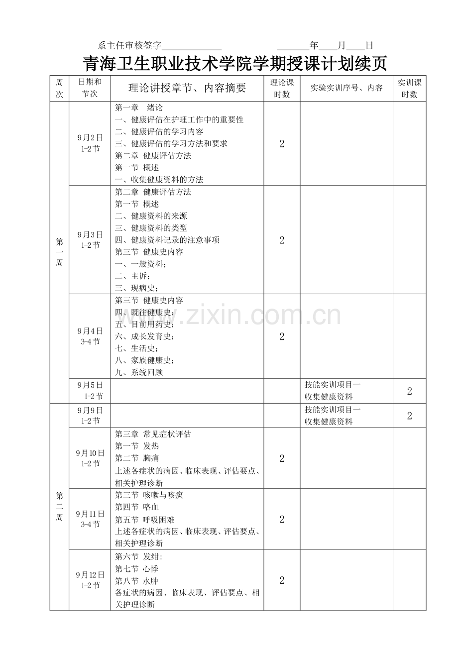 2012护理1班授课计划健康评估.doc_第3页