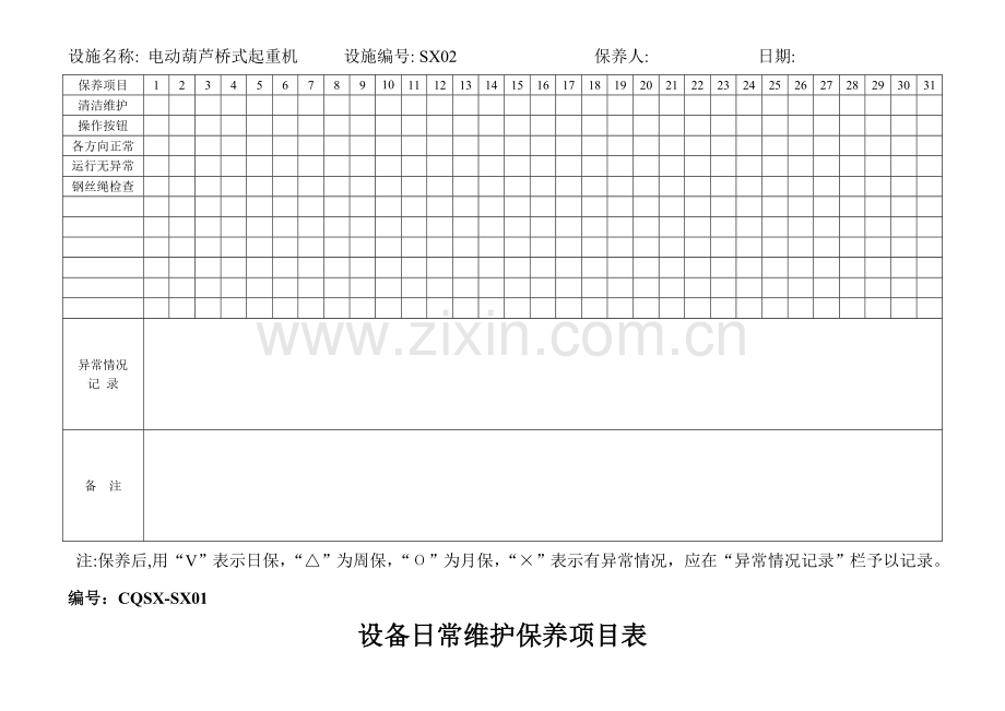 生产设施设备日常维护保养项目表.doc_第2页