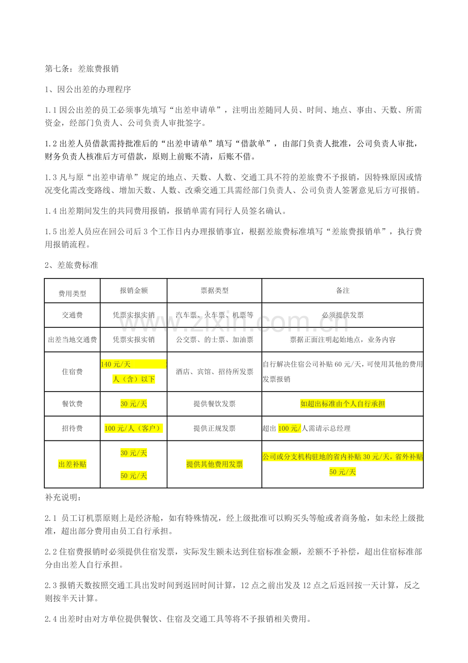 费用报销管理制度(公司内部).doc_第2页