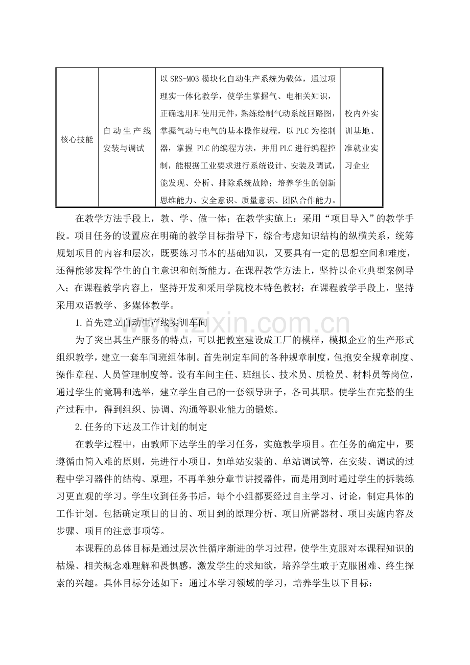 《自动生产线安装与调试》课程标准-重庆科创学院.doc_第3页