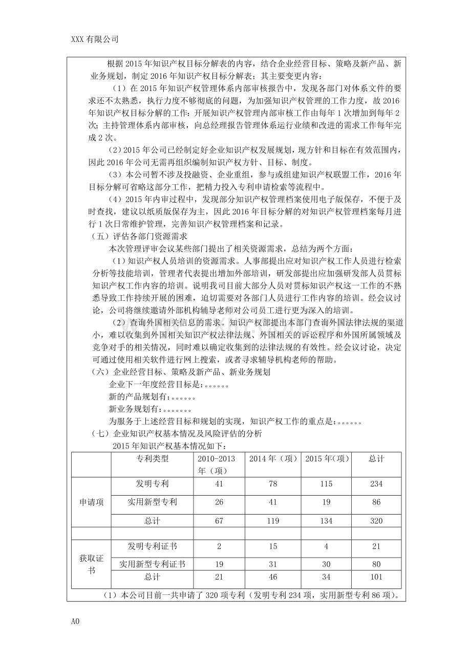 知识产权管理评审报告(样例).doc_第2页