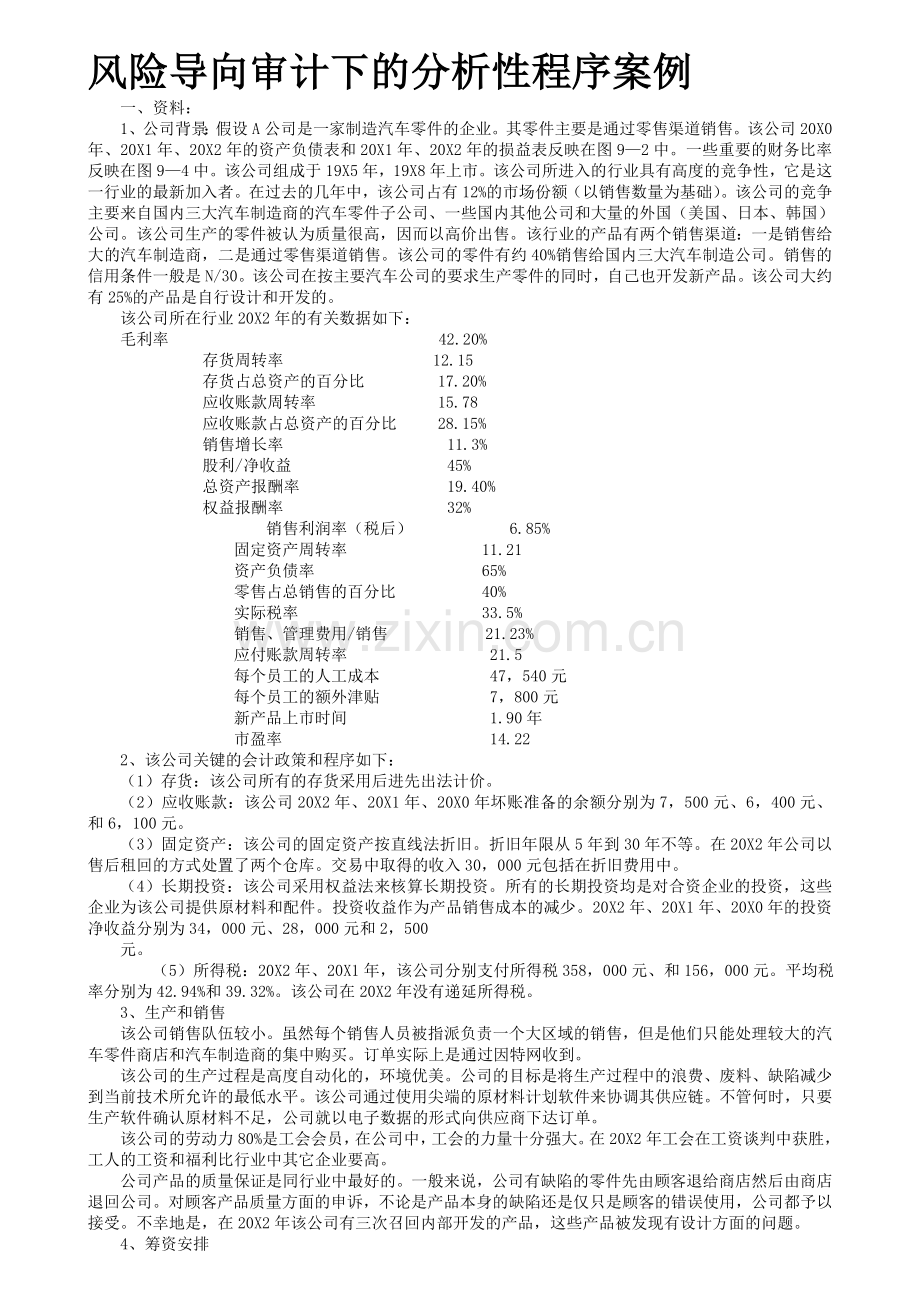 风险导向审计下的分析性程序案例.doc_第1页