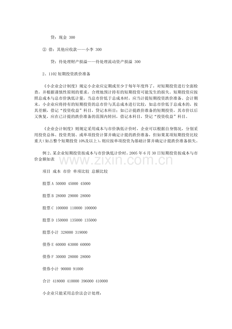 小企业会计制度与企业会计制度的不同会计处理.doc_第2页