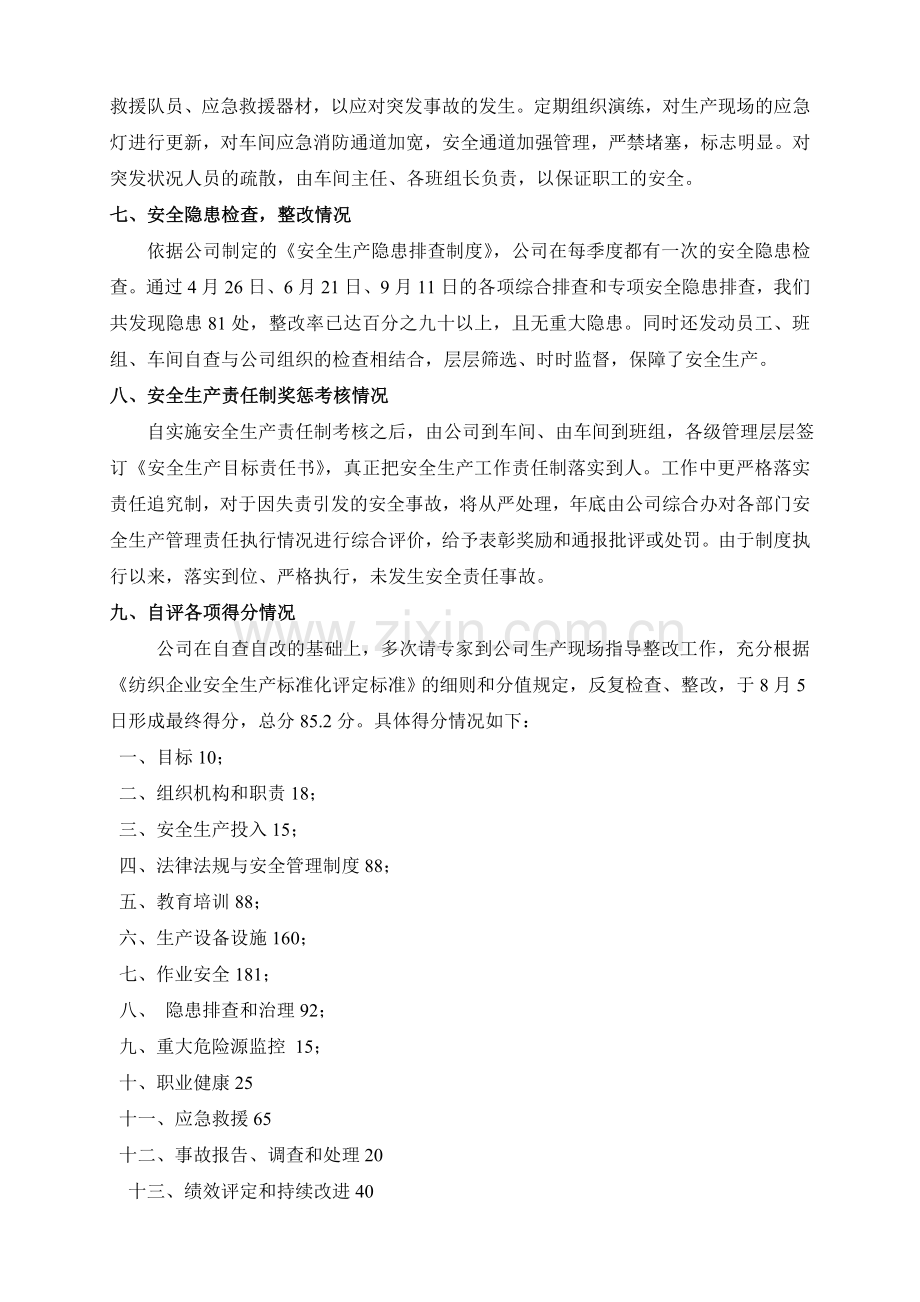 安全生产标准化自评报告-纺织企业.doc_第3页