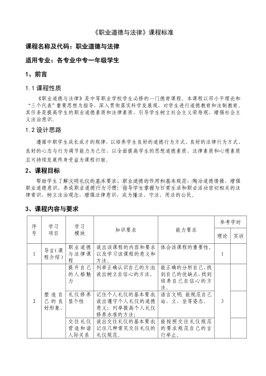 《职业道德与法律》课程标准.doc_第2页