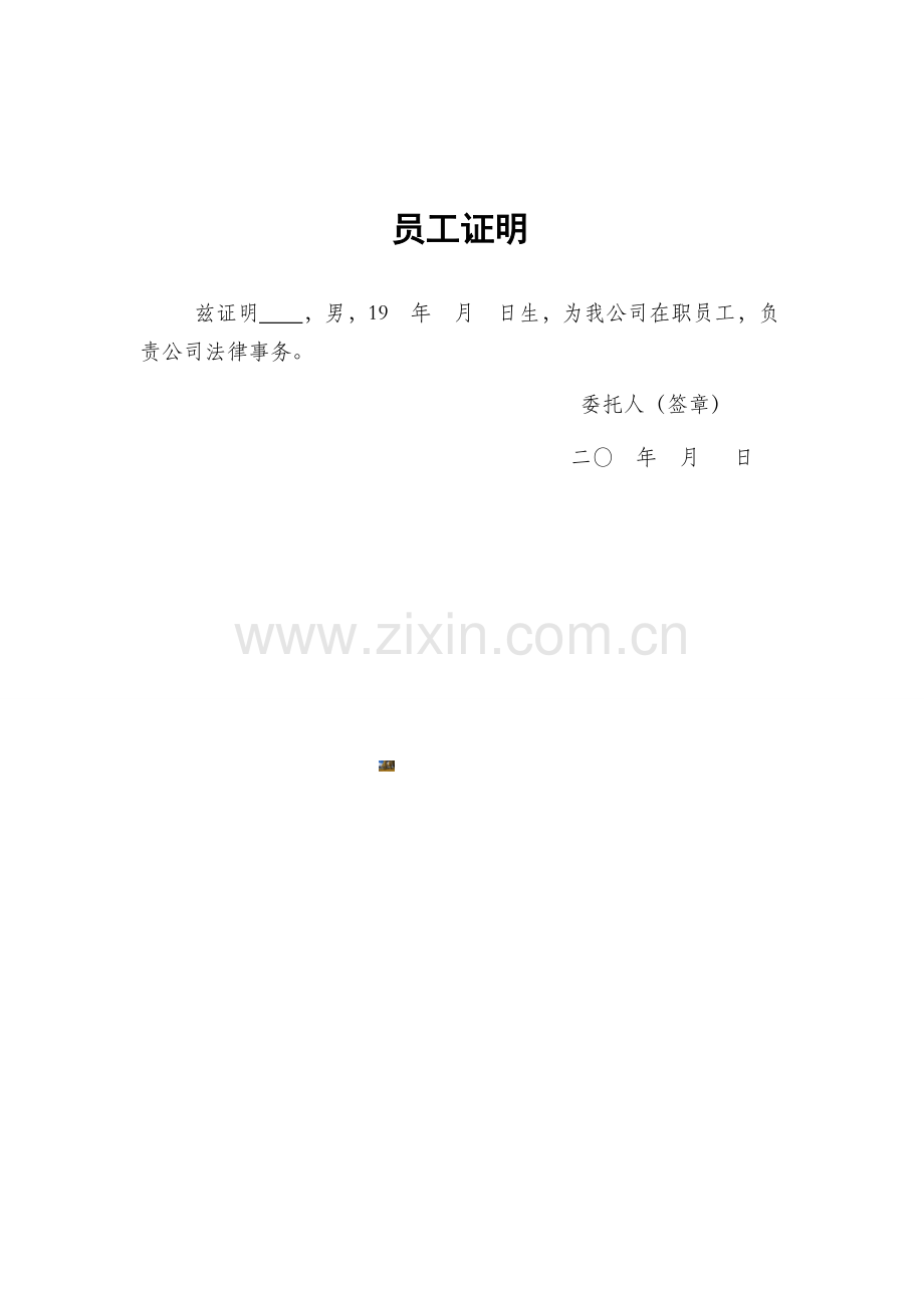 授权委托书、员工证明.doc_第2页