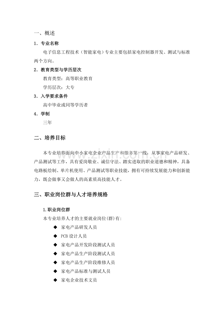 智能家电专业人才培养方案.doc_第3页