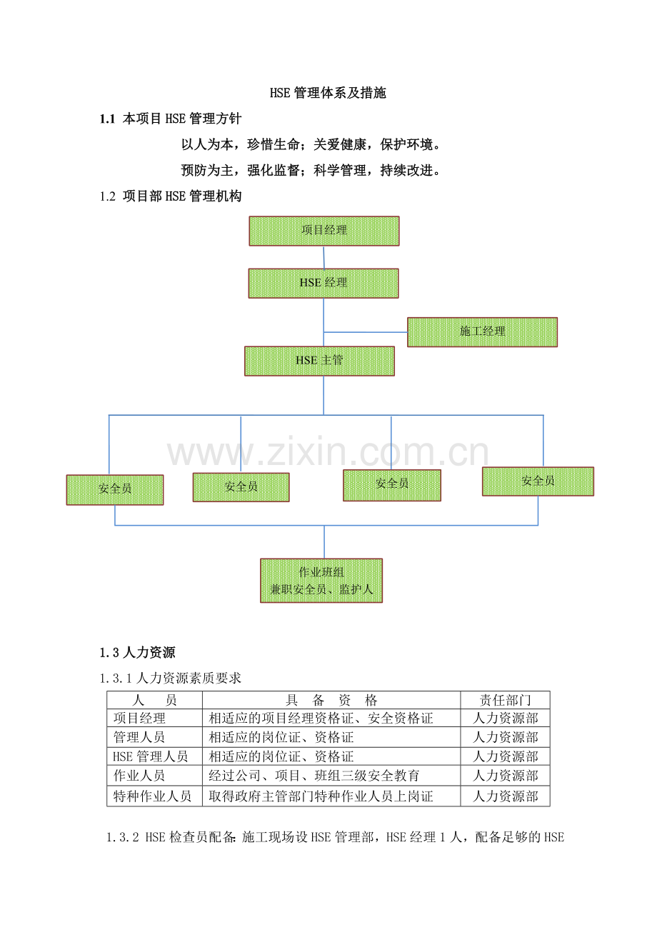 HSE管理体系及措施(修改好).doc_第1页