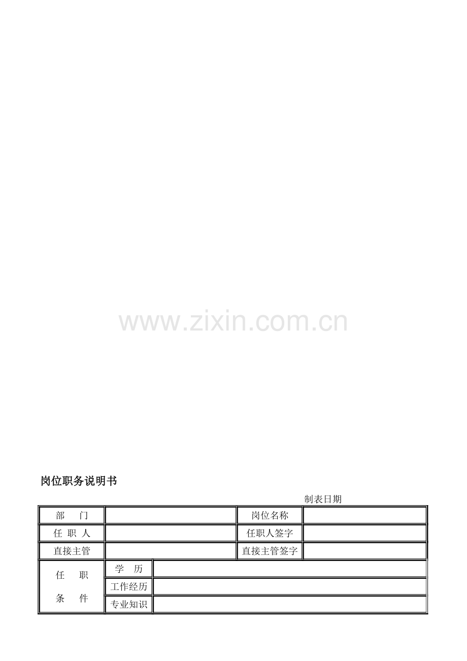 岗位职务说明书-考核评价.doc_第1页