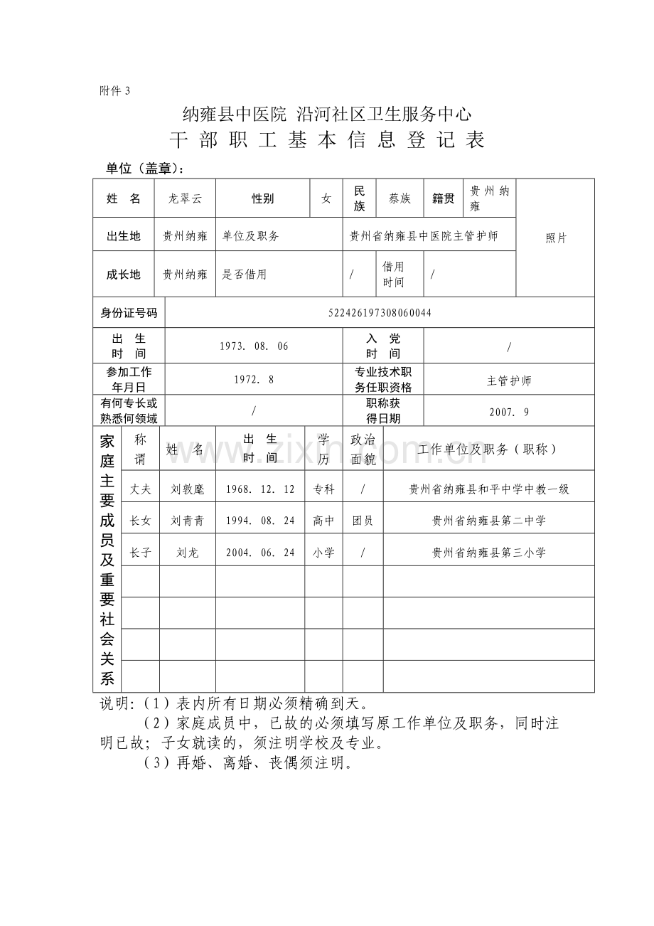 干部职工年度实绩考核登记表[1]2.doc_第1页