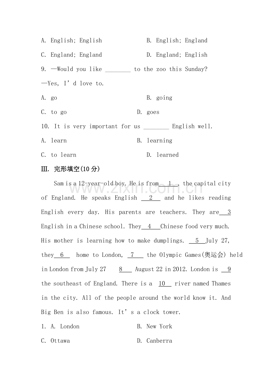 Countries-around-the-world单元测试3.doc_第3页