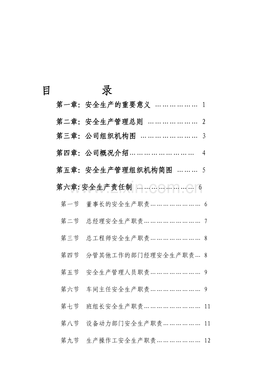 安全生产手册目录.doc_第1页