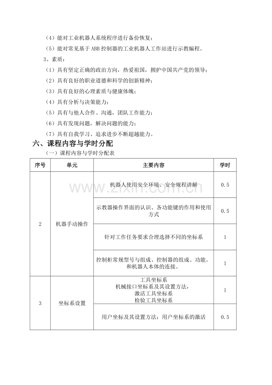 工业机器人编程技术实训课程标准.doc_第3页