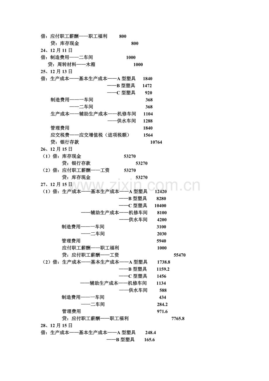 会计专业综合模拟实验第三版会计分录.doc_第3页