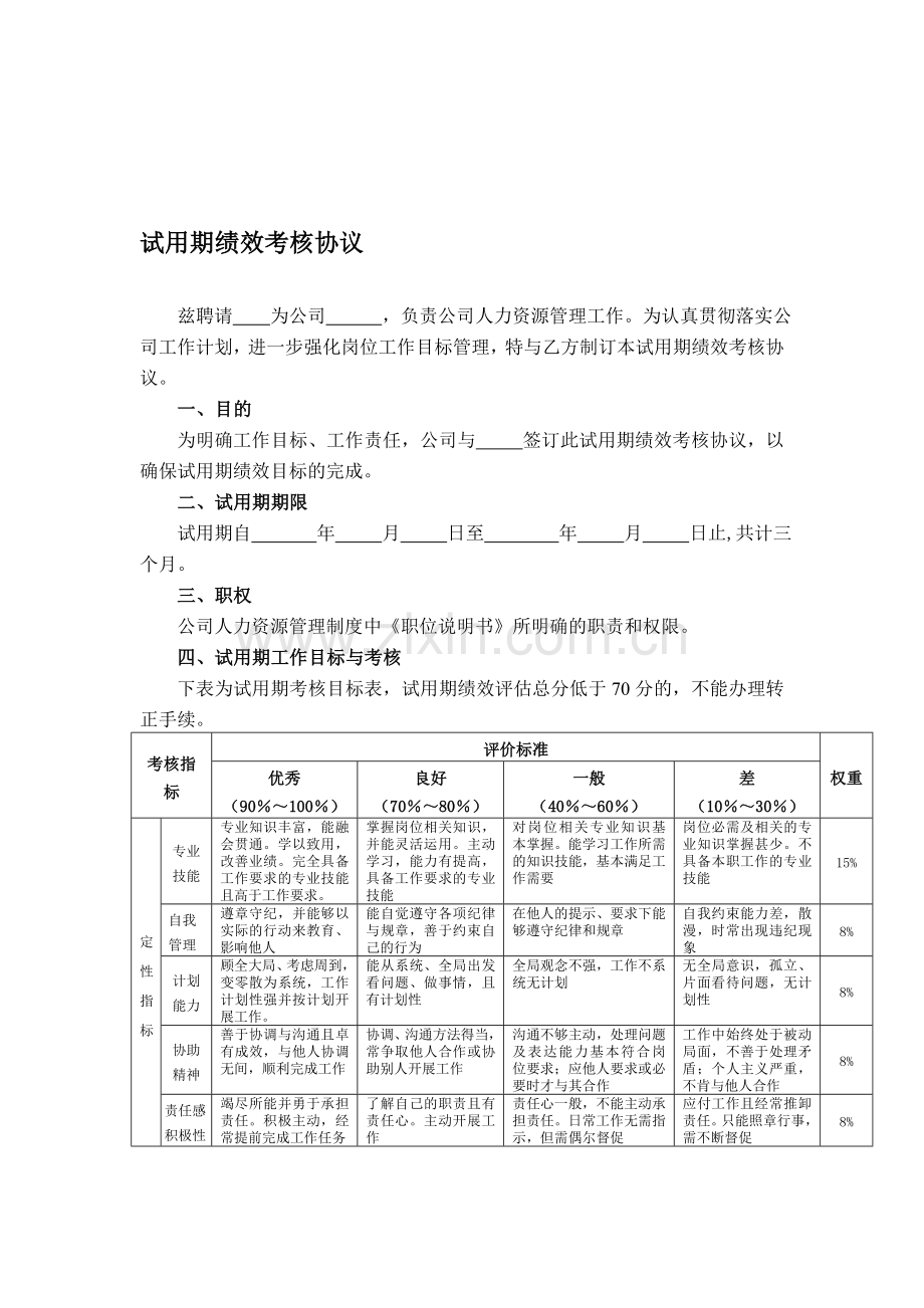 试用期考核协议.doc_第1页