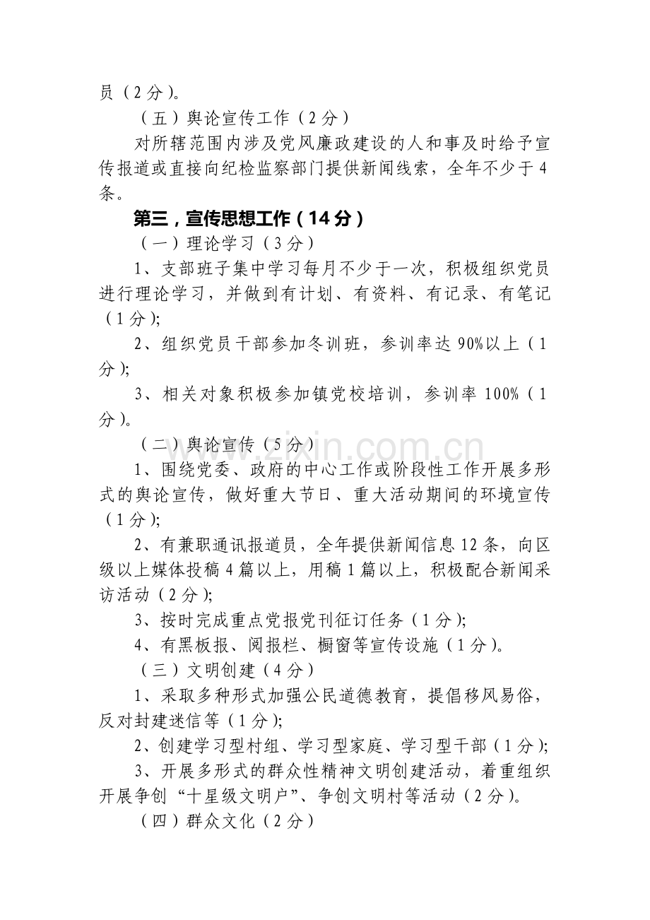 2007年度党建精神文明建设百分考核实施细则.doc_第3页