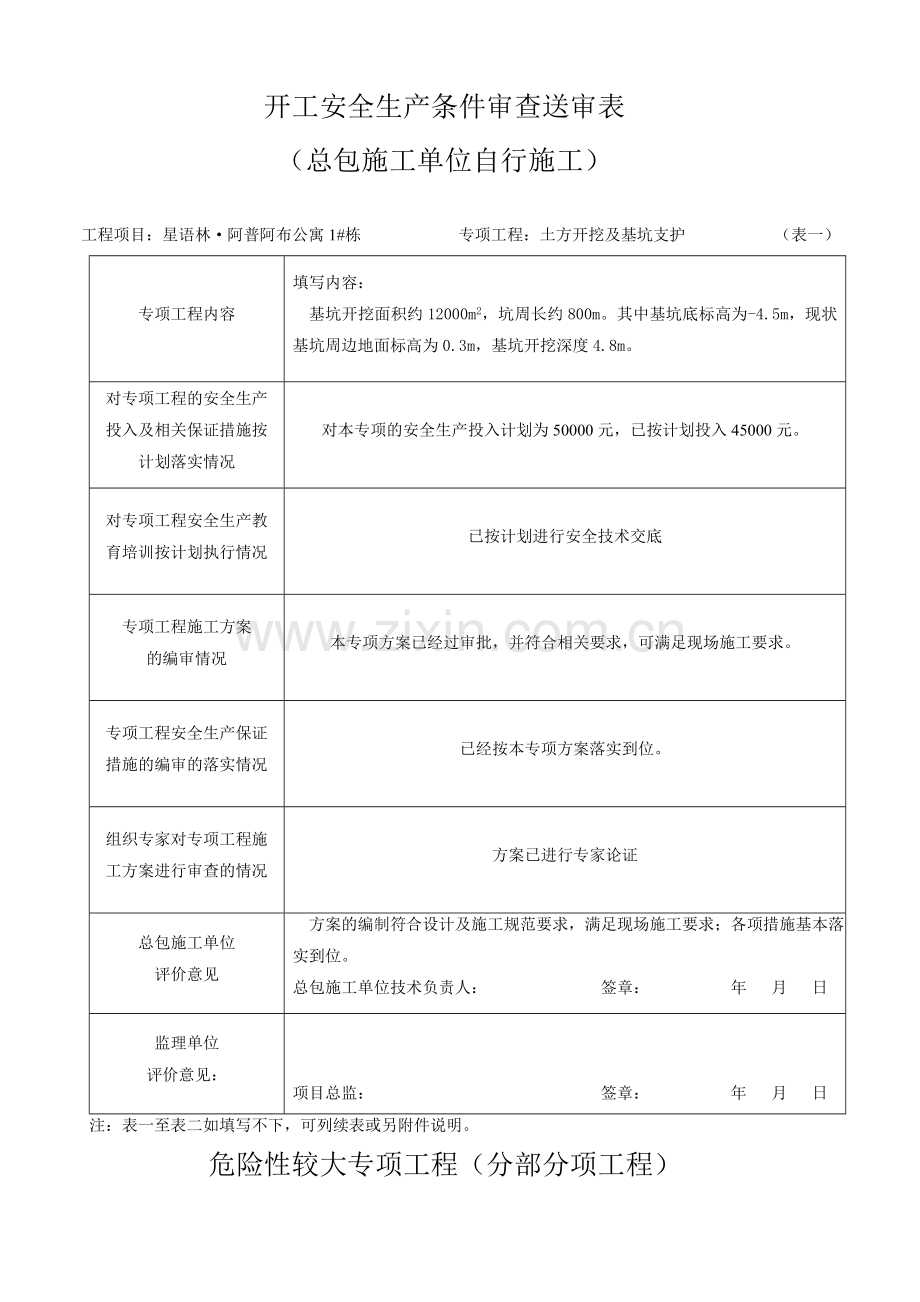 开工安全生产审查申请报告(基坑支护).doc_第3页