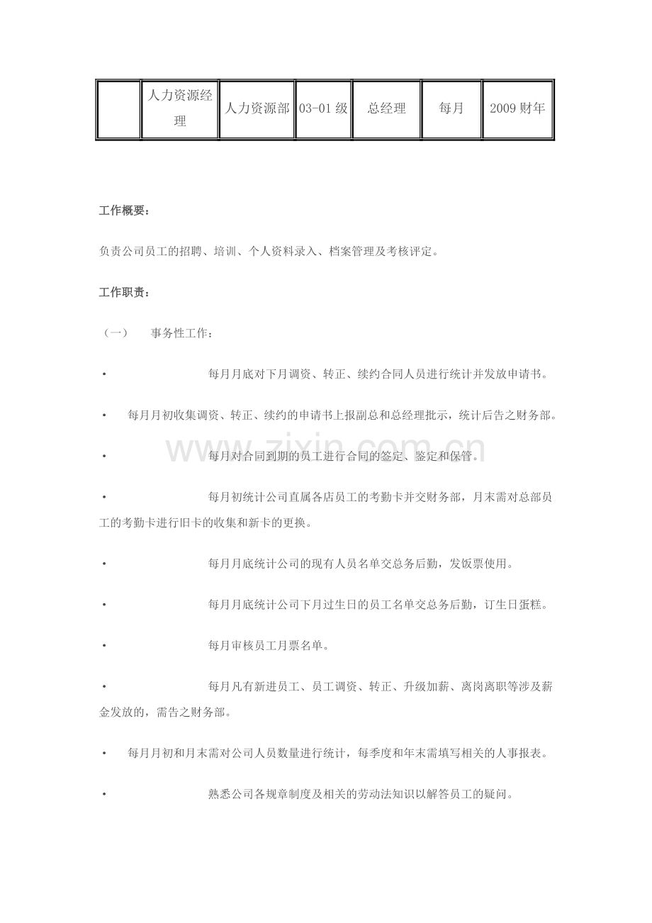 7.人力资源经理工作说明书.doc_第2页