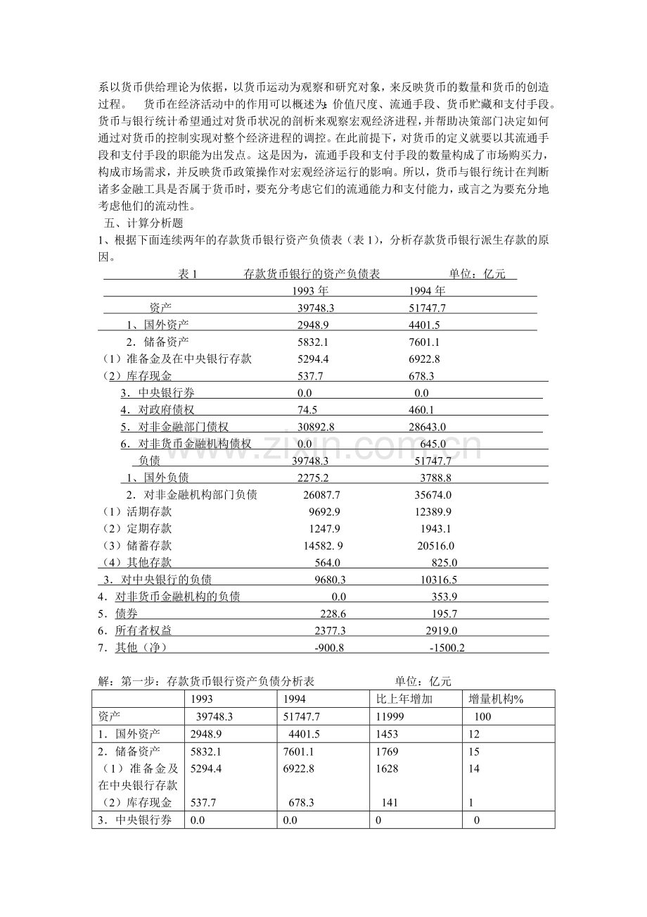 金融统计分析形成性考核册2013.doc_第3页