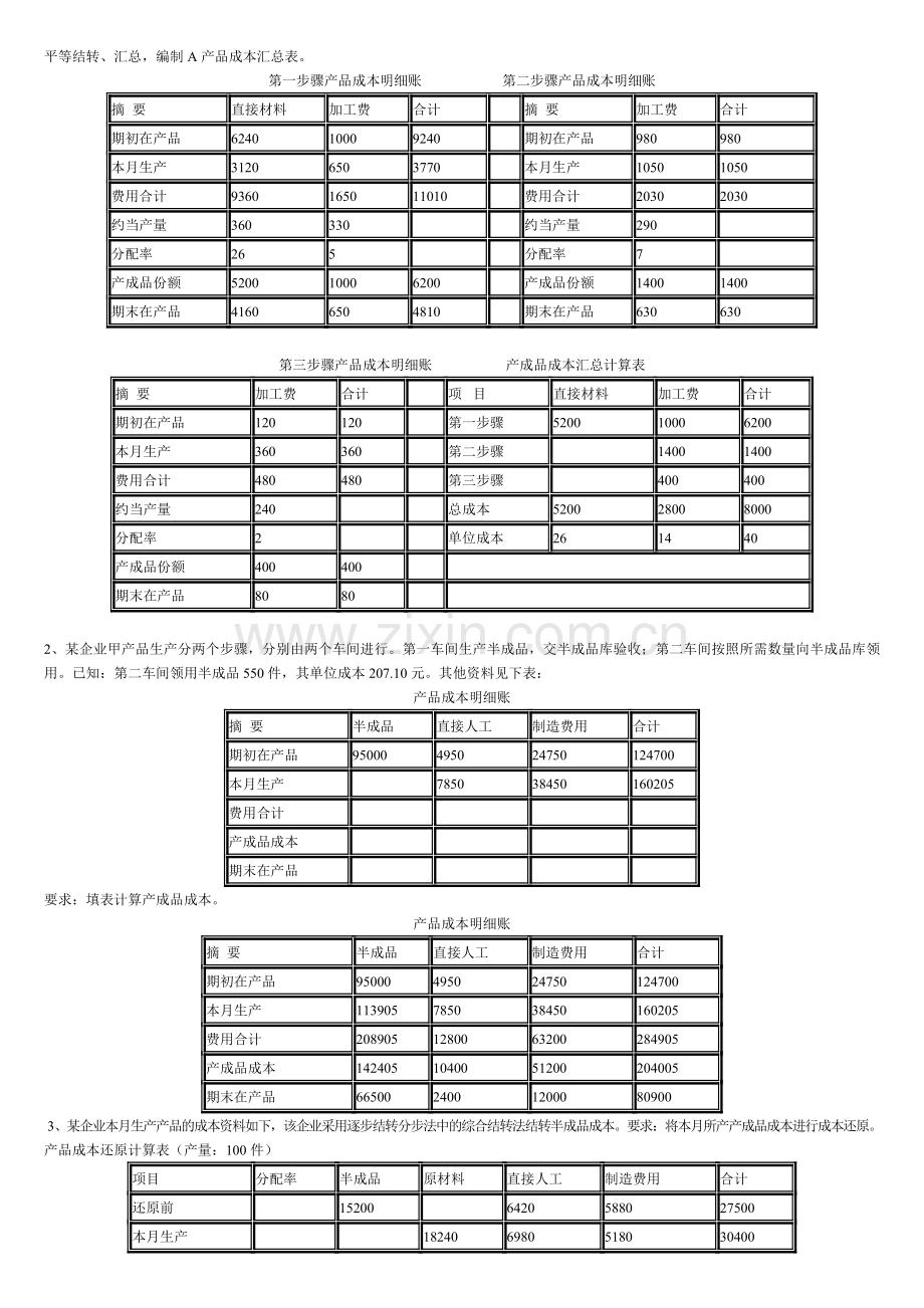 2013央大成本会计形成性考核册答案-作业三.doc_第3页