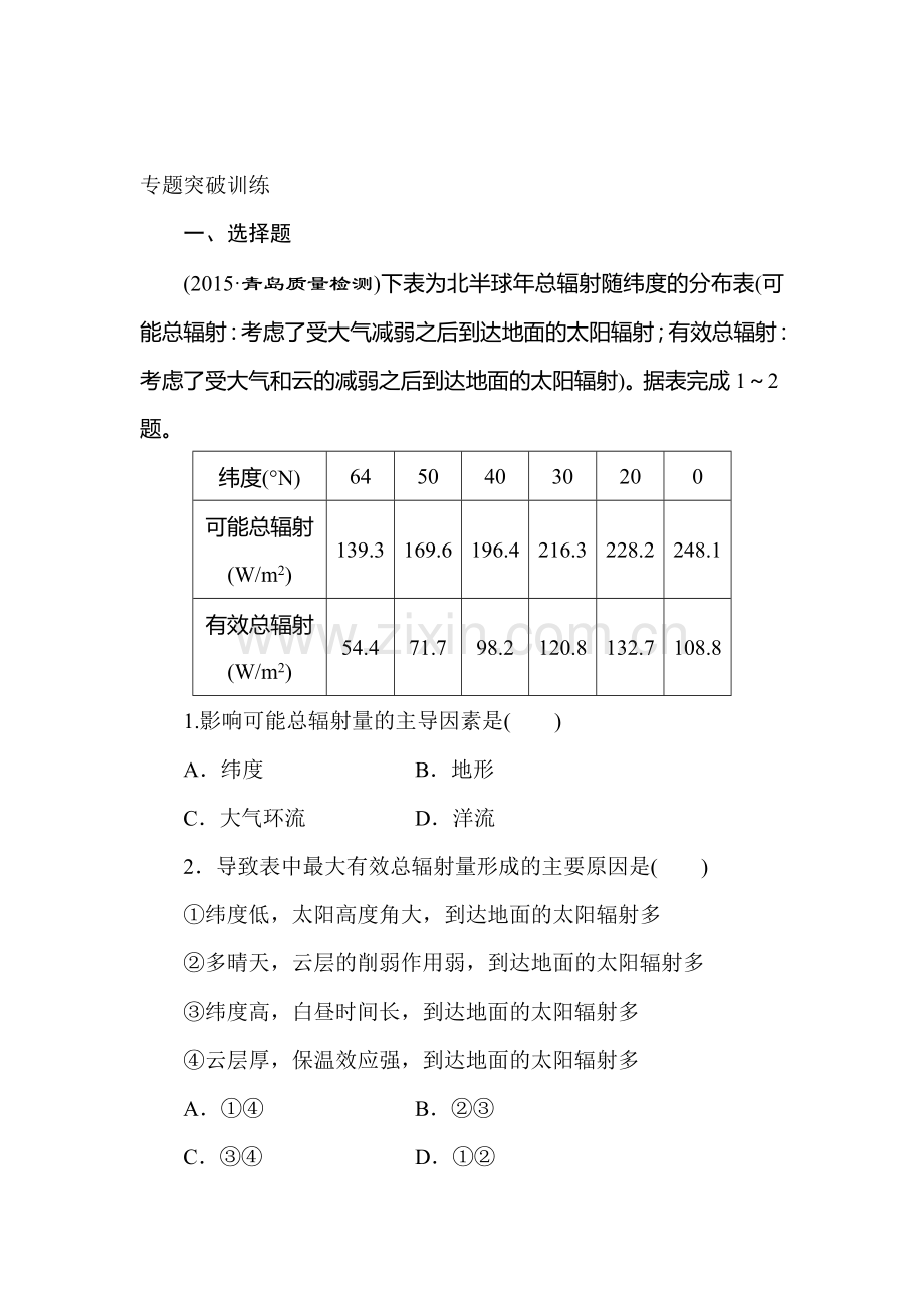 高三地理知识点专题复习训练50.doc_第1页