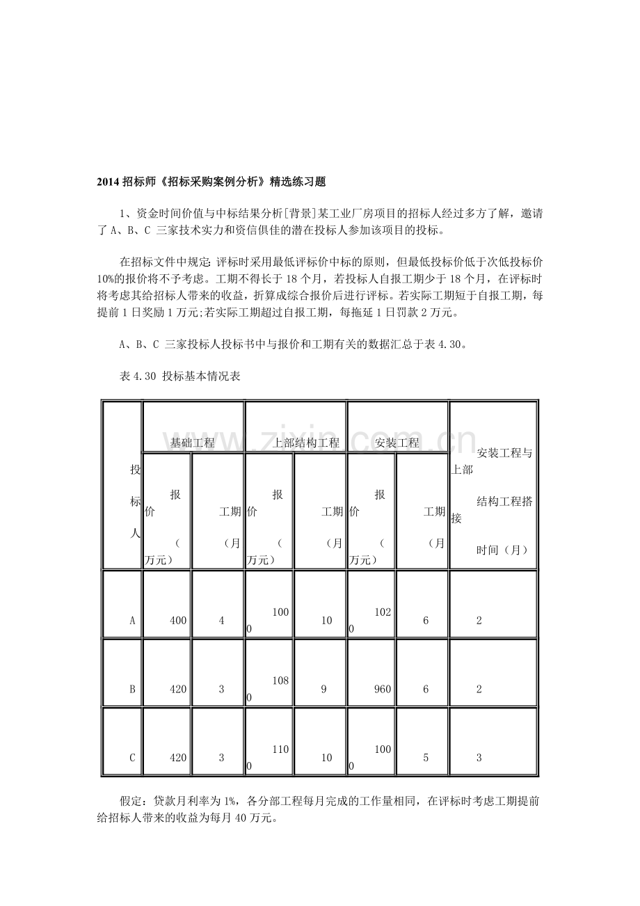 2014招标师《招标采购案例分析》精选练习题.doc_第1页