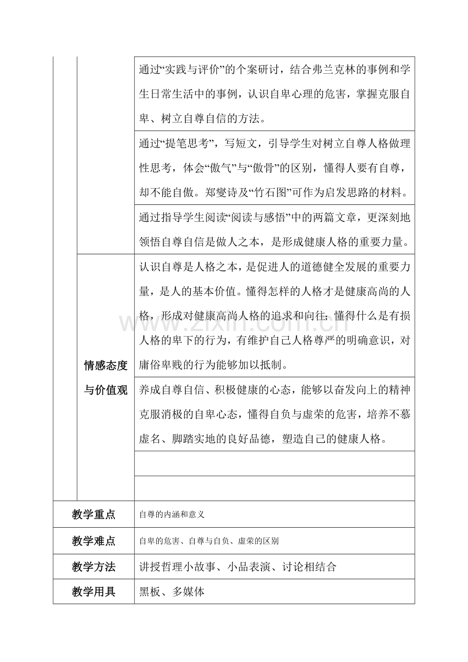 福建省自尊自爱课时训练.doc_第2页