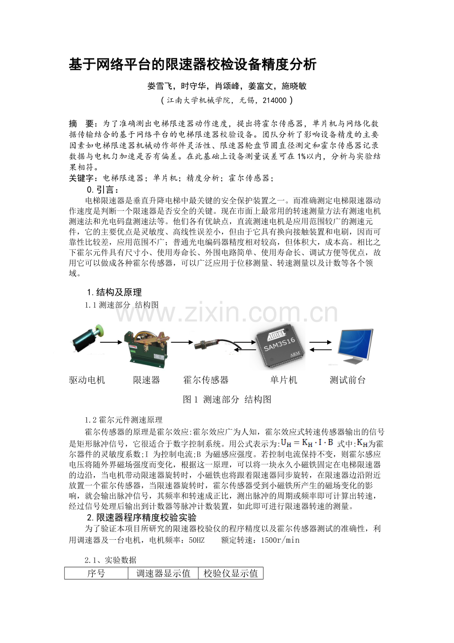 基于网络平台的限速器校检设备精度分析.doc_第1页