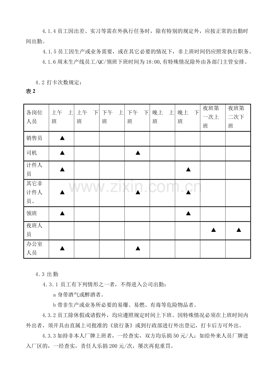 2014年考勤管理制度.doc_第2页