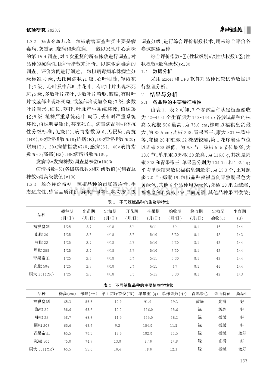 河南省牛角型辣椒早春露地比较试验.pdf_第2页