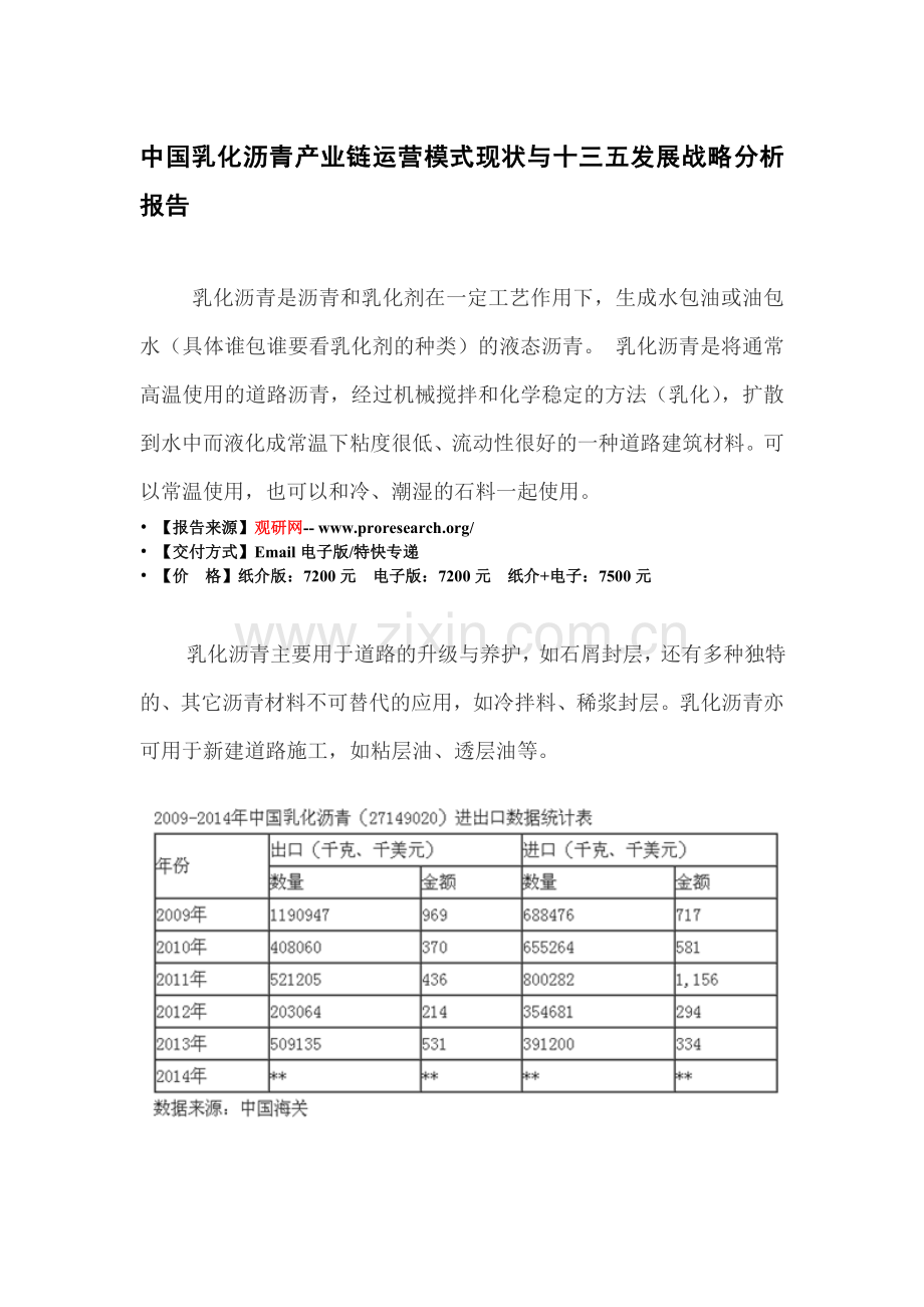 中国乳化沥青产业链运营模式现状与十三五发展战略分析报告.doc_第3页