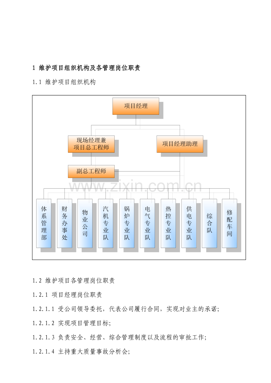 1.维护项目组织机构及各管理岗位职责.doc_第1页