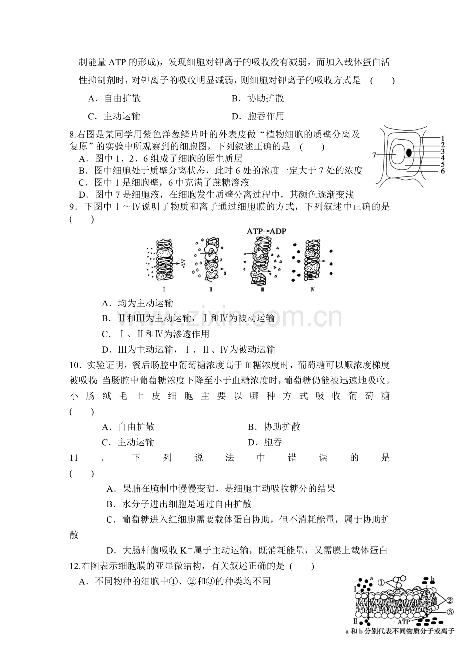 河北省故城县2015-2016学年高一生物上册12月月考试题.doc_第2页