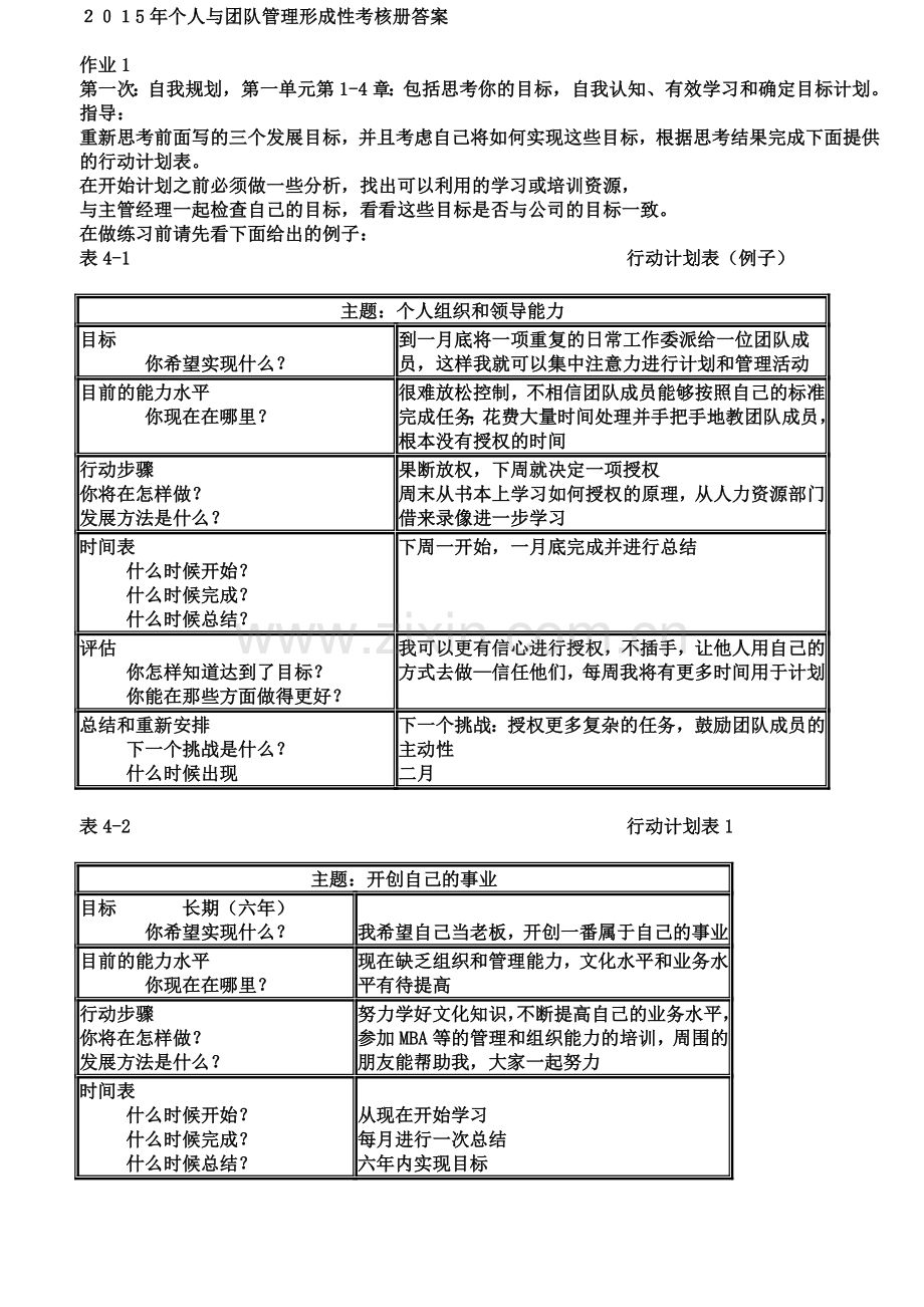 2015电大作业个人与团队管理形成性考核册参考答案.doc_第1页