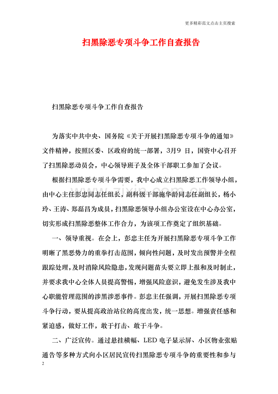 扫黑除恶专项斗争工作自查报告.doc_第2页