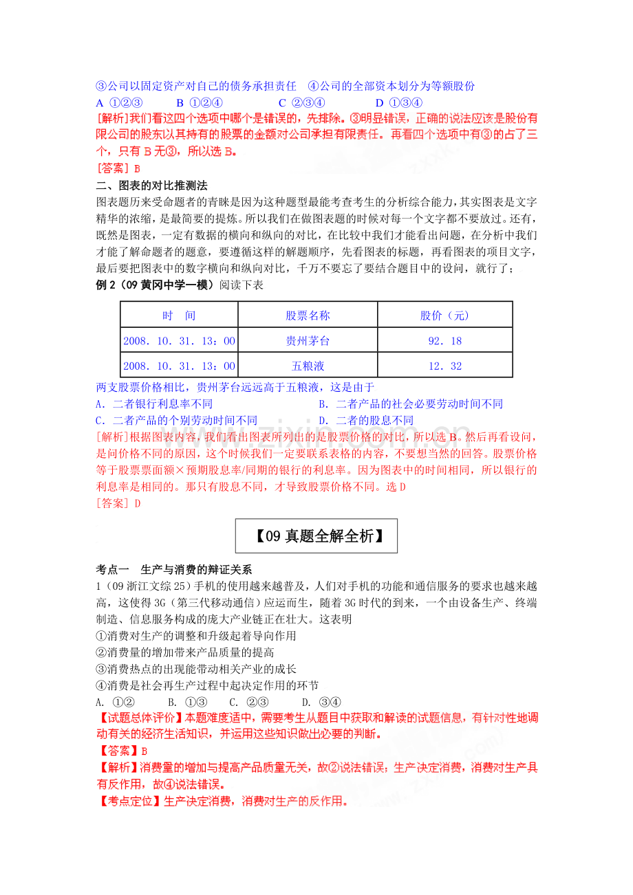 2009年高考试题解析政治学科分项版之专题二--生产、劳动与经营-教师版.doc_第2页