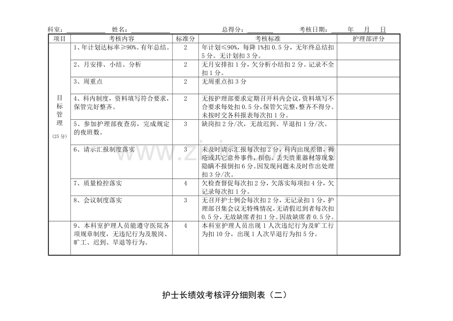 HL-护理人员和护士长绩效考核评分细则表.doc_第3页